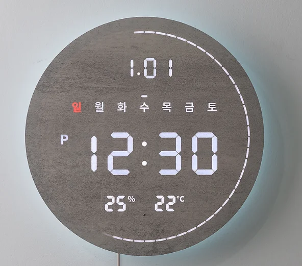 플랫 온습도 지름29cm 마블